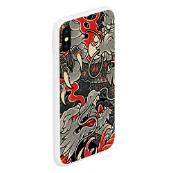 Чехол iPhone XS Max матовый Китайский Дракон, China Dragon, цвет: 3D-белый — фото 2