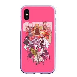 Чехол iPhone XS Max матовый Slayers on pink, цвет: 3D-сиреневый