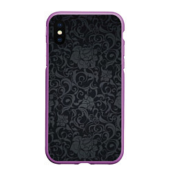 Чехол iPhone XS Max матовый Dark Pattern, цвет: 3D-фиолетовый