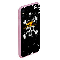 Чехол iPhone XS Max матовый Весылый Роджер One Piece, цвет: 3D-розовый — фото 2