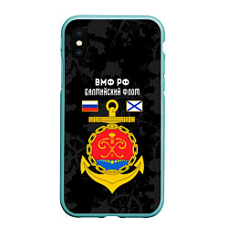 Чехол iPhone XS Max матовый Балтийский флот ВМФ России, цвет: 3D-мятный