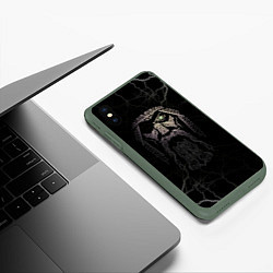 Чехол iPhone XS Max матовый Odin, цвет: 3D-темно-зеленый — фото 2