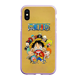 Чехол iPhone XS Max матовый Персонажи One Piece Большой куш, цвет: 3D-сиреневый