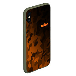 Чехол iPhone XS Max матовый KTM КТМ CAMO RACING, цвет: 3D-темно-зеленый — фото 2