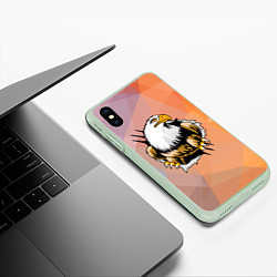 Чехол iPhone XS Max матовый Орел 3D, цвет: 3D-салатовый — фото 2