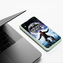 Чехол iPhone XS Max матовый Айзек в мертвом космосе, цвет: 3D-салатовый — фото 2