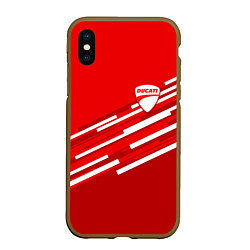 Чехол iPhone XS Max матовый DUCATI ДУКАТИ, цвет: 3D-коричневый