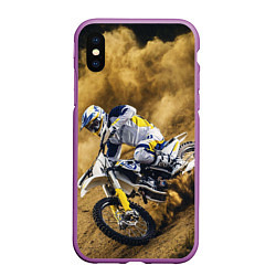 Чехол iPhone XS Max матовый HUSQVARNA ХУСКВАРНА SPORT, цвет: 3D-фиолетовый