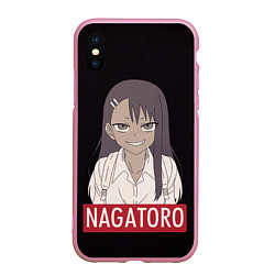 Чехол iPhone XS Max матовый Miss Nagatoro, цвет: 3D-розовый