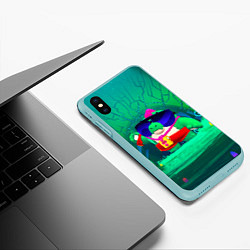 Чехол iPhone XS Max матовый Базз Buzz Brawl Stars, цвет: 3D-мятный — фото 2