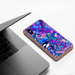 Чехол iPhone XS Max матовый Неоновые Звери, цвет: 3D-коричневый — фото 2