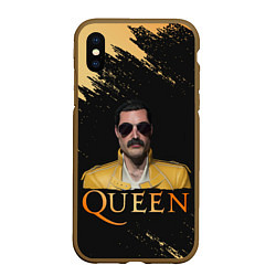 Чехол iPhone XS Max матовый Фредди Меркьюри Freddie Mercury Z, цвет: 3D-коричневый