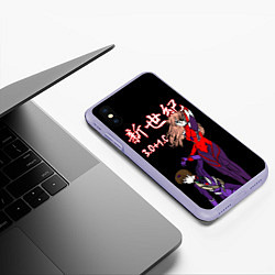 Чехол iPhone XS Max матовый Евангелион 3 01 0, цвет: 3D-светло-сиреневый — фото 2