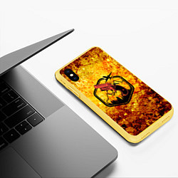 Чехол iPhone XS Max матовый АИР ДРОП ПАБГ спина Z, цвет: 3D-желтый — фото 2
