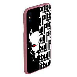 Чехол iPhone XS Max матовый PITBULL SYNDICATE ПИТБУДЬ, цвет: 3D-малиновый — фото 2