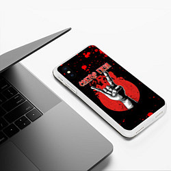 Чехол iPhone XS Max матовый Сектор Газа рок - коза, цвет: 3D-белый — фото 2