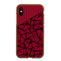 Чехол iPhone XS Max матовый Красный комбинированный узор