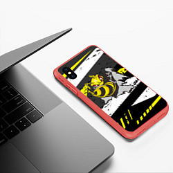 Чехол iPhone XS Max матовый Оса 3D, цвет: 3D-красный — фото 2