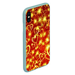 Чехол iPhone XS Max матовый Любовный взрыв, цвет: 3D-мятный — фото 2