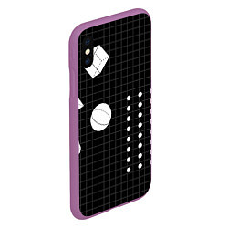Чехол iPhone XS Max матовый Черно-белые фигуры 3D, цвет: 3D-фиолетовый — фото 2