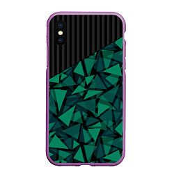 Чехол iPhone XS Max матовый Геометрический узор, цвет: 3D-фиолетовый