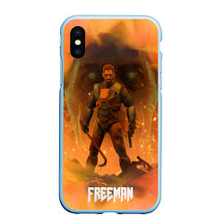 Чехол iPhone XS Max матовый FREEMAN GMAN HALF-LIFE Z, цвет: 3D-голубой