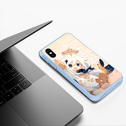 Чехол iPhone XS Max матовый Genshin Impact, Паймон, цвет: 3D-голубой — фото 2