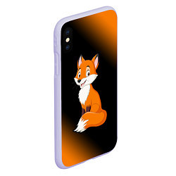 Чехол iPhone XS Max матовый Лисичка - Градиент, цвет: 3D-светло-сиреневый — фото 2
