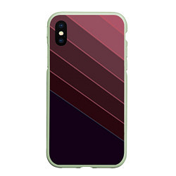 Чехол iPhone XS Max матовый Коричнево-фиолетовый узор, цвет: 3D-салатовый