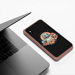 Чехол iPhone XS Max матовый Тату Сквиртл, цвет: 3D-коричневый — фото 2