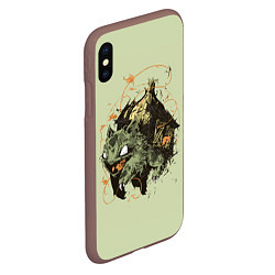 Чехол iPhone XS Max матовый Horror Bulbasaur, цвет: 3D-коричневый — фото 2