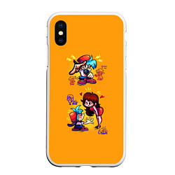 Чехол iPhone XS Max матовый Boyfriend and Girlfriend FNF, цвет: 3D-белый