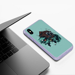 Чехол iPhone XS Max матовый Домик Сквиртла, цвет: 3D-светло-сиреневый — фото 2