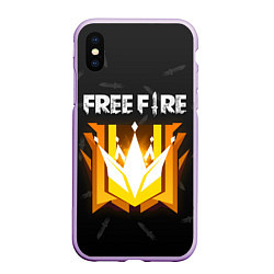 Чехол iPhone XS Max матовый Free Fire Фри фаер, цвет: 3D-сиреневый