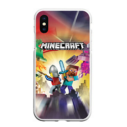 Чехол iPhone XS Max матовый MINECRAFT МАЙНКРАФТ Z, цвет: 3D-белый