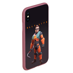 Чехол iPhone XS Max матовый FREEMAN ФРИМАН HALF LIFE Z, цвет: 3D-малиновый — фото 2