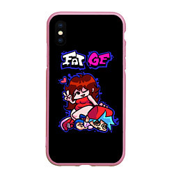 Чехол iPhone XS Max матовый Boyfriend and Girlfriend - FNF, цвет: 3D-розовый