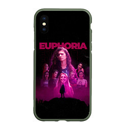 Чехол iPhone XS Max матовый Euphoria team, цвет: 3D-темно-зеленый