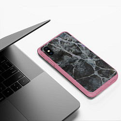 Чехол iPhone XS Max матовый Лунный камень, цвет: 3D-малиновый — фото 2