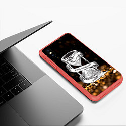 Чехол iPhone XS Max матовый Время - деньги, цвет: 3D-красный — фото 2