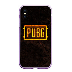 Чехол iPhone XS Max матовый PUBG ПАБГ NEON, цвет: 3D-сиреневый