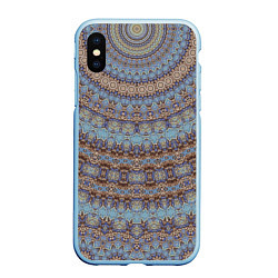 Чехол iPhone XS Max матовый Этнический арабский узор, цвет: 3D-голубой