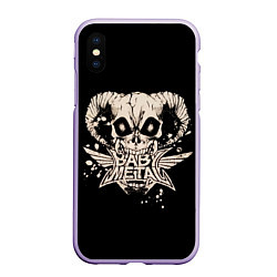 Чехол iPhone XS Max матовый BabyMetal в челюстях демона, цвет: 3D-светло-сиреневый