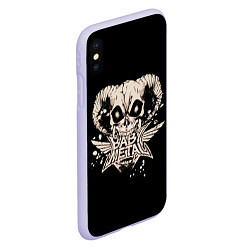 Чехол iPhone XS Max матовый BabyMetal в челюстях демона, цвет: 3D-светло-сиреневый — фото 2