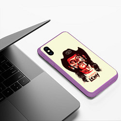 Чехол iPhone XS Max матовый Zombie Lemmy, цвет: 3D-фиолетовый — фото 2