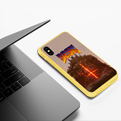 Чехол iPhone XS Max матовый DOOM ДУМ Z, цвет: 3D-желтый — фото 2