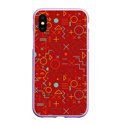 Чехол iPhone XS Max матовый Mathematics Geometry Geometric, цвет: 3D-сиреневый