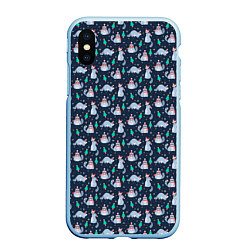 Чехол iPhone XS Max матовый НОВОГОДНИЙ ЕНОТ COON Z, цвет: 3D-голубой