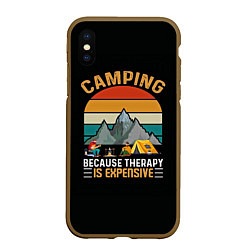 Чехол iPhone XS Max матовый Camping, цвет: 3D-коричневый