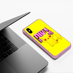 Чехол iPhone XS Max матовый ПИКАЧУ PIKACHU, цвет: 3D-розовый — фото 2